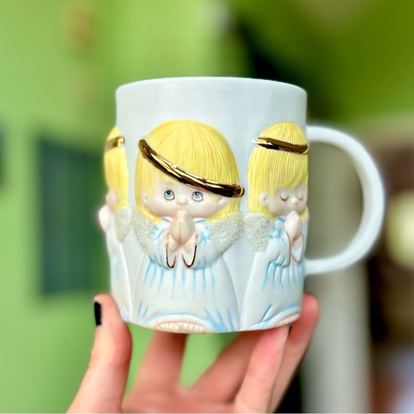 Vintage Praying Angel Babies Collectible Home Kitchen Coffee Tea Mug Cup - Picture 8 of 8